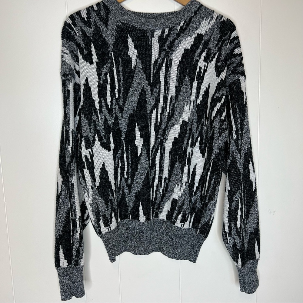 Vintage Spettro Sweater Textured Art to wear Sz L Black/White/Gray